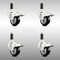 Service Caster 3 Inch 316SS Black Poly Swivel 1-1/8 Inch Expanding Stem Caster Set Lock Brake SCC-SS316TTLEX20S314-PPUB-BLK-118-4 - alternate 1